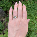 10k Yellow Gold Ring with 1.15ct Oval Genuine Natural Aquamarine w/Leaves #J6767