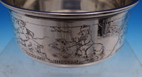 William Kerr Sterling Silver Child's Bowl Acid Etched with World Scenes (#7772)
