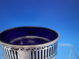 Georgian English Sterling Silver Salt Cellar Master w/Cobalt Glass Liner (#6937)
