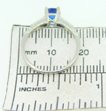 Platinum .63ct Blue Genuine Natural Sapphire Solitaire Ring Size 4.5 (#J4215)