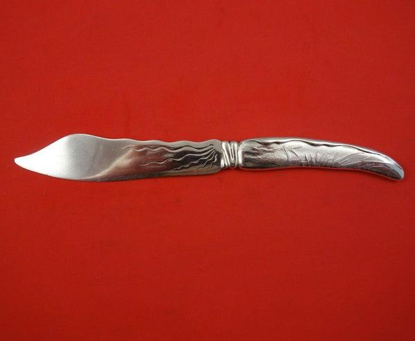 Lap Over Edge Acid Etched by Tiffany and Co Sterling Fish Knife HHAS Cattails