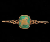 Woven 10k Rose Gold Genuine Natural Turquoise Pin 2" x 5/8" Jewelry (#J6054)