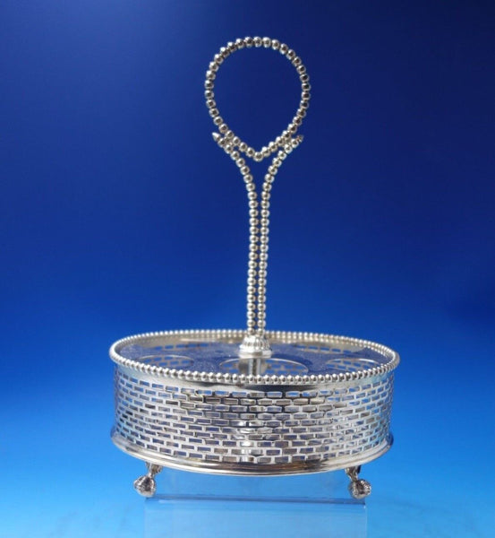 Beaded by Deane and Co London Bridge English Silverplate Cruet Set Holder #5961