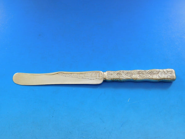 Lap Over Acid Etched by Tiffany Sterling Silver Dessert Knife Vermeil Fan Shells