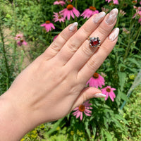 10k White Gold 2.63 Carat Genuine Natural Garnet Ring Size 5.25 (#J6764)