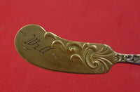 Diane by Towle Sterling Silver Butter Spreader Flat Handle Gold Washed 4 7/8"