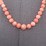 Genuine Natural Coral Bead Necklace 4-8mm Beads w/ 14k Clasp (#J6983)