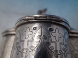 Austrian Sterling Silver Tea Caddy Brite Cut Eagle Finial c.1890 Vintage (#5982)