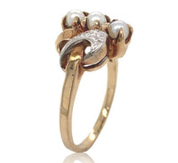 10k Yellow Gold Pearl Ring with White Gold Accents Size 8.25 Jewelry (#J6616)