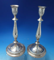Gadroon by QR Sterling Silver Candlestick Pair 12" Tall Vintage #2538 (#6115)