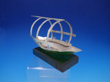 Italian Sterling 800 Silver Figurine Model of Boat on Green Lucite Base (#4318)