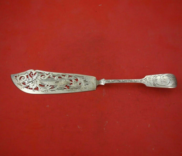 Henry Holland English Victorian Sterling Silver Fish Server Pierced Engraved 13"