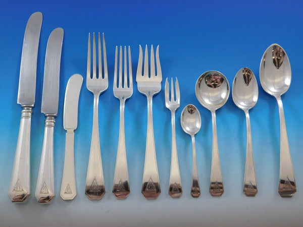 #19 by Durgin Sterling Silver Flatware Set for 12 Service 212 pieces Dinner Deco