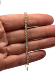 Anna Zuckerman Luxury Diamond-Coated CZ Bolo Bracelet Yellow Gold 925 Silver New