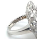 Platinum Cocktail Leaf Ring with 1.10ct TW Genuine Natural Diamonds (#J5953)