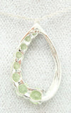 14k Gold Pendant with Graduating Genuine Natural Peridots (#J2421)