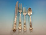 Meadow Rose by Wallace Sterling Silver Flatware Set For 12 Service 53 Pieces