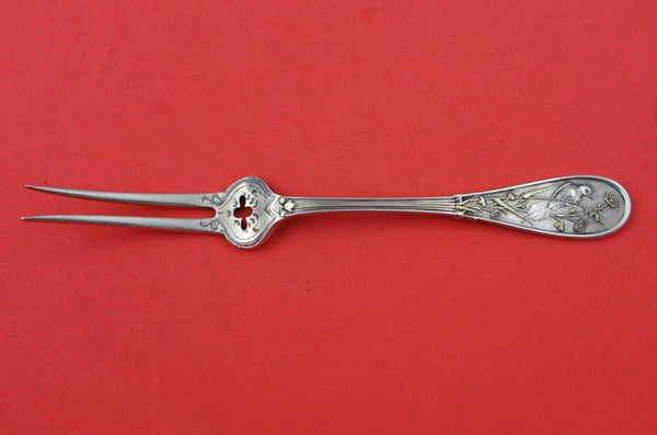 Japanese by Tiffany and Co Sterling Silver Fruit Fork rare pierced  5 3/8"