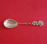 Hildesheimer Rose .800-.835 Silver Ice Cream Spoon with Leaves in Bowl 4 1/2"