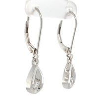 14k White Gold Genuine Natural Diamond Dangle Drop Earrings Jewelry (#J7052)