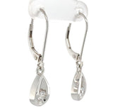 14k White Gold Genuine Natural Diamond Dangle Drop Earrings Jewelry (#J7052)