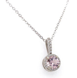 14k Gold .58ct Pink Genuine Natural Morganite Pendant with Diamond Halo (#J6469)