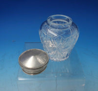 Beaded by Unknown Sterling Silver and Cut Glass Tea Caddy 4" x 3" c.1915 (#5406)
