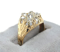 14k and 10k Gold Mine Cut Genuine Natural Diamond Cluster Men's Ring (#J6297)