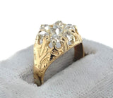 14k and 10k Gold Mine Cut Genuine Natural Diamond Cluster Men's Ring (#J6297)