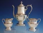 Georgian by Poole Sterling Silver Tea Set 3pc with Gadroon Border #1027 (#2870)