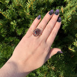 Genuine Natural Bohemian Garnet Ring with 10k Gold Shank Size 7 (#J6988)