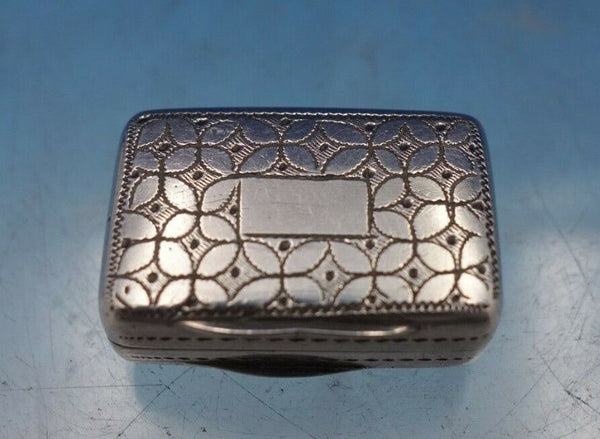TS English Victorian Sterling Silver Vinaigrette Tiny Engraved Birmingham #6739