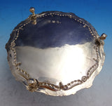 English Georgian Sterling Silver Salver Tray w/Rosettes Swags Applied Feet #8630