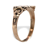 Victorian 9k Gold Signet Ring with "F" Monogram Size 6.75 Jewelry (#J7276)