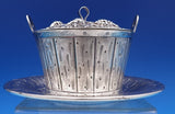 Italian Sterling Silver Fruit Bowl with underplate Barrel of Grapes  (#8372)
