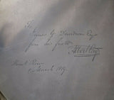 Scottish Sterling Silver Salver Tray w/ Scroll Feet and Crest / Motto (#5004)