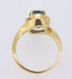 14K Gold Large 2.24ct Genuine Natural Sapphire and Diamond Ring (#J541)