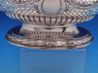 English Georgian Sterling Silver Basket with Swing Handle Pierced Ribbon (#8388)