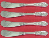 Rose Point Wallace Sterling Silver Butter Spreader HH Paddle 6" Set 4 no notch