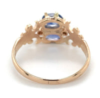 10k Rose Gold Victorian Sapphire and Seed Pearl Ring Size 8 Jewelry (#J6559)