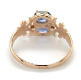 10k Rose Gold Victorian Sapphire and Seed Pearl Ring Size 8 Jewelry (#J6559)
