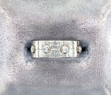 Platinum Genuine Natural Diamond Band with Floral Panels Size 6.25 (#J5865)