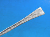 Lap Over Acid Etched by Tiffany Sterling Silver Ice Cream Spoon GW w/ Leaves 6"