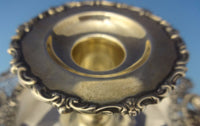 Whiting Sterling Silver Chamber Stick Set 4pc w/Pierced Floral Border (#0727)