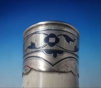 Russian .875 Silver and Niello Drinking Cup Horn with Duck Head Mouth (#5578)