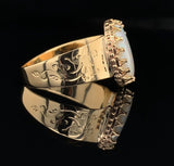 18k and 14k Yellow Gold 1.74 Carat Australian Genuine Natural Opal Ring (#J6571)