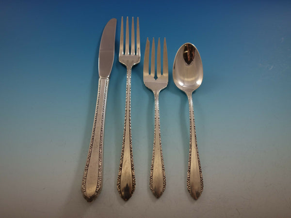 Wild Flower By Royal Crest Sterling Silver Grille Place Size Setting(s) 4pc