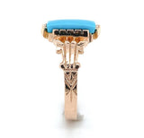 10k Gold Victorian Sleeping Beauty Genuine Natural Turquoise Ring 7.75 (#J6568)