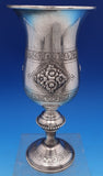 Italian Sterling Silver Goblet with beaded floral & engraved design (#8370)