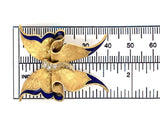 18k Gold Enamel Butterfly Pin with Diamond Accents Signed by Ruth Satsky #J6270